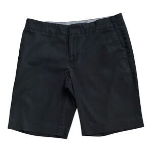 BANANA REPUBLIC Womens Size 4 Black Cotton Blend Bermuda Hampton Fit Shorts
